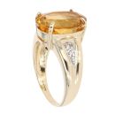 9ct Yellow Gold Citrine And Cubic Zirconia Ring