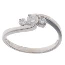 9ct White Gold 0.33ct Brilliant Cut Diamond Trilogy Twist Ring