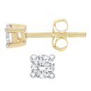 9ct Yellow Gold Diamond Earrings