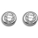 18 Carat White Gold 50pts Rubover Earrings