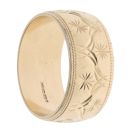 9ct Yellow Gold Patterned Wedding Band 8.9mm