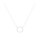 Sterling Silver Cubic Zirconia Circle Pendant and Chain 16" by Icesia