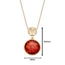 18ct Yellow ﻿Gold on Sterling Silver Baltic Amber Tree of Life Drop Pendant Necklace