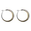 18ct Yellow And White Gold 0.80ct Brilliant Cut Diamond Hoop Earrings