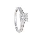 9ct White Gold 0.32ct Diamond Cluster Ring