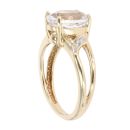 9ct Yellow Gold 0.02ct Diamond And Morganite Ring