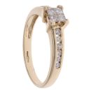 9ct Yellow Gold 0.33ct Princess Cut Diamond Cluster Ring