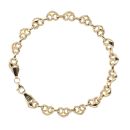 14ct Yellow Gold Hearts Bracelet 7.5"