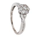 9ct White Gold 0.50ct Diamond Twist Cluster Ring
