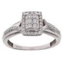 9ct White Gold 0.40ct Brilliant Cut Diamond Cluster Ring