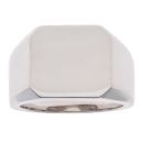 Silver Plain Signet Ring By Icesia Gents