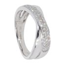 9ct White Gold 0.29ct Diamond Crossover Ring by Anya Belle