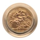 9ct Yellow Gold 1914 George Half Sovereign Coin Ring