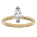 18ct Yellow Gold 0.52ct Marquise Cut Diamond Solitaire Ring