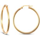 9ct Yellow Gold Ultra Light Plain Hoop Earrings