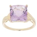 9ct Yellow Gold Amethyst Single Stone Ring