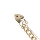 9ct Yellow Gold Heart Charm Bracelet 7"