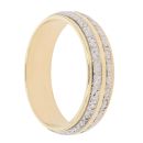 18ct Yellow and White Gold Patterned Wedding Band 4.9mm
