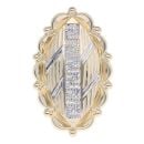 14ct Yellow And White Gold Greek Key Patterned Marquise Ring