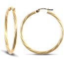 9ct Yellow Gold Twist Hoop Earrings