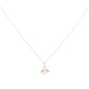 9ct Yellow Gold 0.05ct Diamond Swans Pendant And Chain 16"