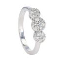 9ct White Gold 0.43ct Diamond Triple Cluster Ring by Anya Belle