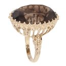 9ct Yellow Gold Smoky Quartz Single Stone Ring