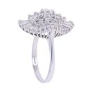 14ct White Gold 2.25ct Brilliant And Baguette Cut Diamond Cluster Ring