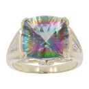 9ct Yellow Gold Mystic Topaz Single Stone Ring