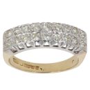 18ct Yellow Gold 0.55ct Brilliant Cut Diamond Two Row Ring