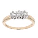 9ct Yellow Gold 0.50ct Diamond Trilogy Ring