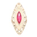 14ct Yellow Gold Red Gemstone Marquise Ring
