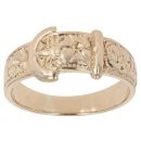9ct Yellow Gold Patterned Buckle Ring