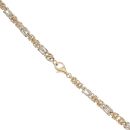 9ct Yellow and White Gold Byzantine Chain 18"