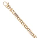9ct Yellow And White Gold Figaro Bracelet 8.5"