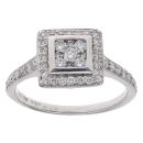18ct White Gold 0.45ct Brilliant Cut Diamond Cluster Ring