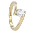 18ct Yellow Gold 0.33ct Diamond Solitaire Twist Ring