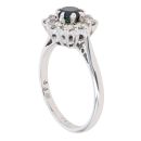 18ct White Gold 0.70ct Brilliant Cut Diamond And Sapphire Cluster Ring