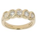 18ct Yellow Gold 1.00ct Diamond Five Stone Ring
