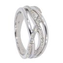 9ct White Gold Diamond Wave Ring by Anya Belle