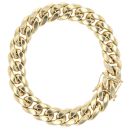 9ct Yellow Gold Plain Curb Bracelet 9"