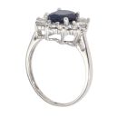 9ct White Gold 1.00ct Sapphire And Diamond Cluster Ring