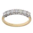 18ct Yellow Gold 0.75ct Brilliant Cut Diamond Half Eternity Ring