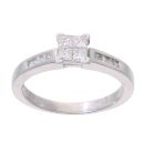 18ct White Gold 0.33ct Princess and Brilliant Cut Diamond Ring