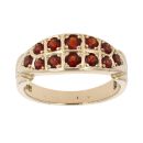 9ct Yellow Gold Two Row Garnet Ring
