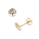 9ct Yellow Gold Tree Of Life Stud Earrings