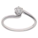 18ct White Gold 0.33ct Brilliant Cut Diamond Solitaire Twist Ring