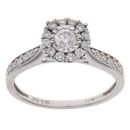 9ct White Gold 0.50ct Brilliant Cut Diamond Cluster Ring