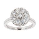 Platinum Brilliant Cut 1.00ct Diamond Cluster Ring