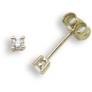 9 Carat Yellow Gold 15pts Diamond Stud Earrings